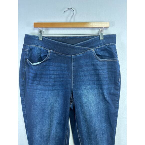 Womans Skinny Denim jeans Comfortable With Elastic Waistband - Size L 14 Long ￼ - Picture 3 of 10